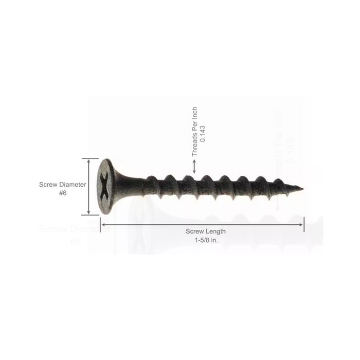 #6 1-5/8" Coarse Thread Drywall Screw (1 lb./Pack)