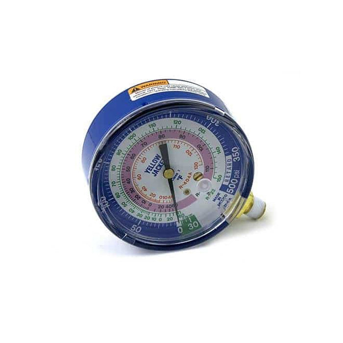 3-1/8" Dry Compound Gauge, Blue °F, 30"-0-350 psi, 1/8" NPT Male connection, R-22/404A/410A