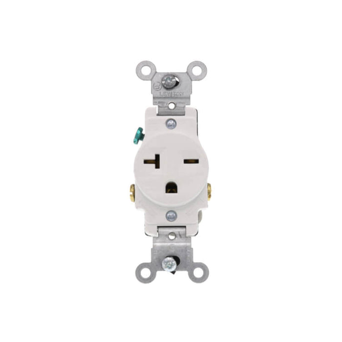 LEVITON, Industrial Single Outlet 20 Amp, White