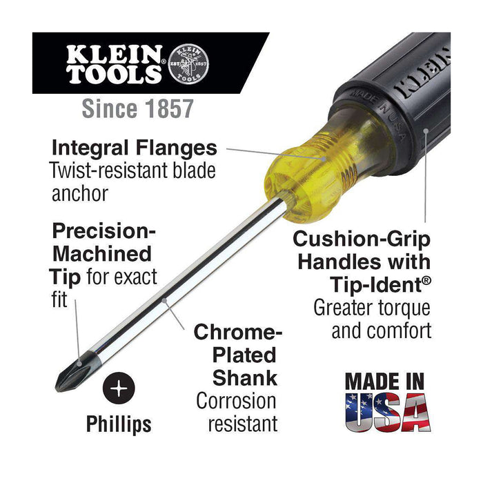 #2 Phillips Screwdriver  4'' (102 mm) Round-Shank