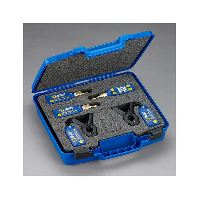 YJACK Charging & Evaluation Kit: (2) YJACK PRESS Pressure Gauges, (2) YJACK Temperature Clamps, (1) YJACK VAC Vacuum Gauge