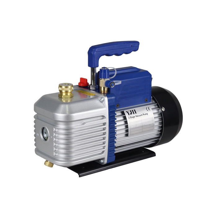 YJII Vacuum Pump 5.0 CFM, 2 Stages, 25 Micron, 1/4" and 3/8" SAE Inlet Connections 1/2 HP Motor 120V 50-60 Hz