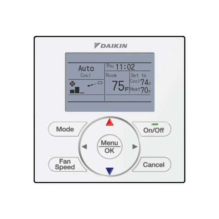 DAIKIN, Wired Wall Mount Navigation Remote Controller P1P2 Connection 7-Days Programable