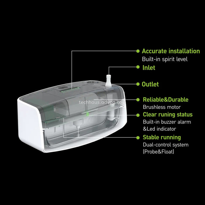 WIPCOOL P36 Wall-Mounted Mini Condensate Pump 100-230V/50-60Hz, Covers up to 45,000 BTU